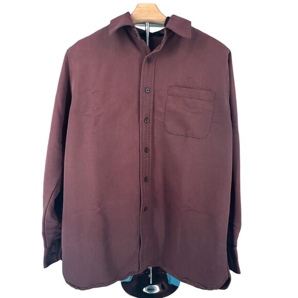 Axist Men Long Sleeve Button Down Shirt Size Small Burgundy - Picture 1 of 13